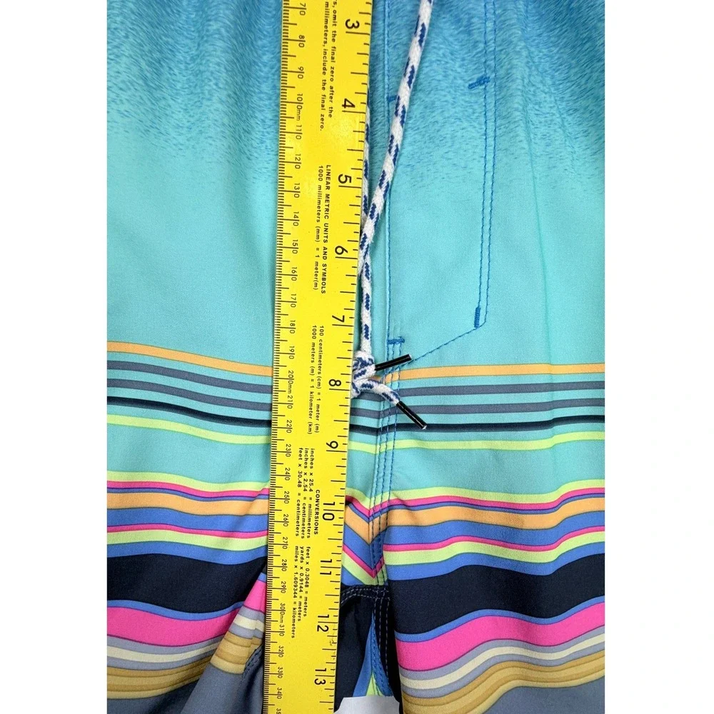 Hurley Phantom Board Shorts Mens S Blue Stripe Swim Trunks Surf Beach Stretch